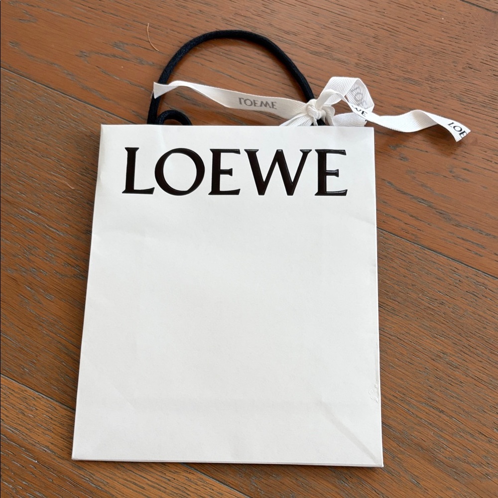 Loewe White Gift Bag with Black Handles